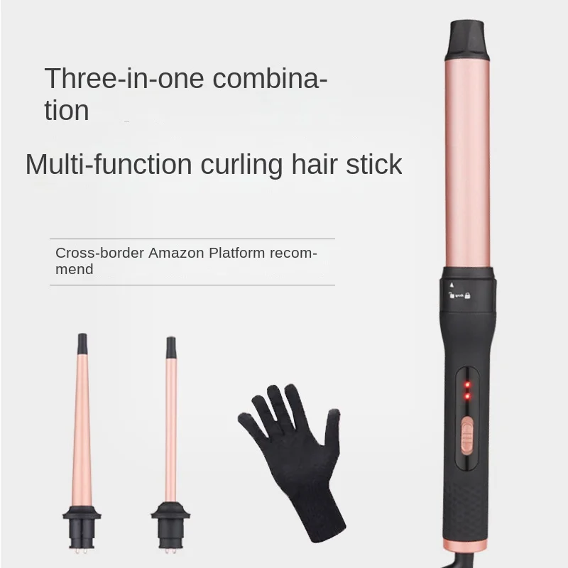 Big wave curling iron, barber shop 19mm big wave three-in-one curling iron combination set. hair curler hot brush