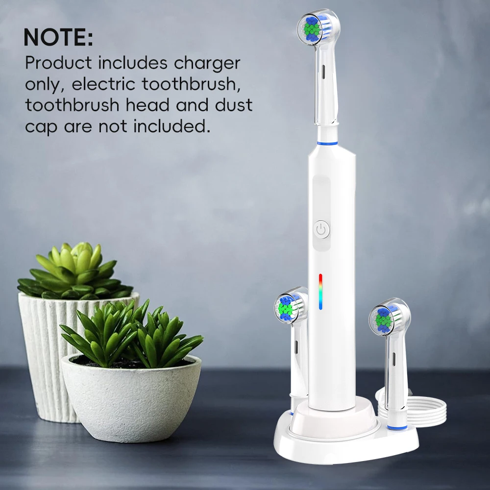 Brush Heads Holder and Replacement Waterproof Inductive Charger Base Compatible with Oral B Electric Toothbrush, for Home Travel