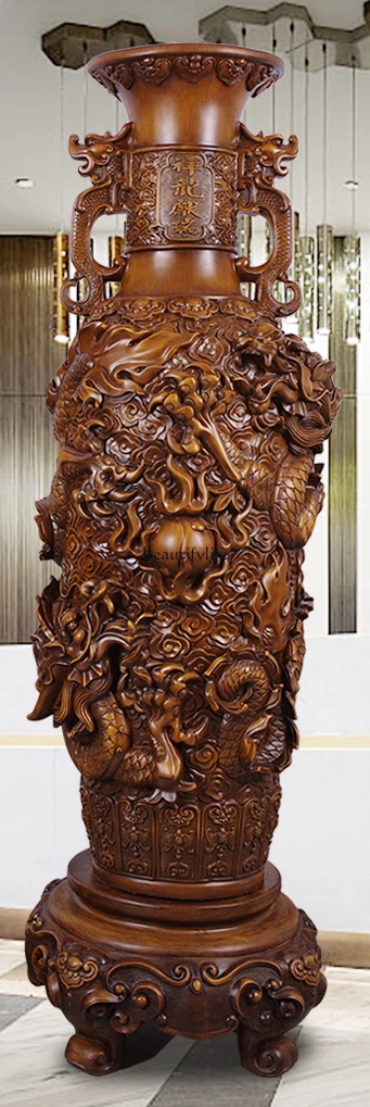 

Vase a Pair of Floor Chinese Office Hotel Hall Home Gift Resin Decoration