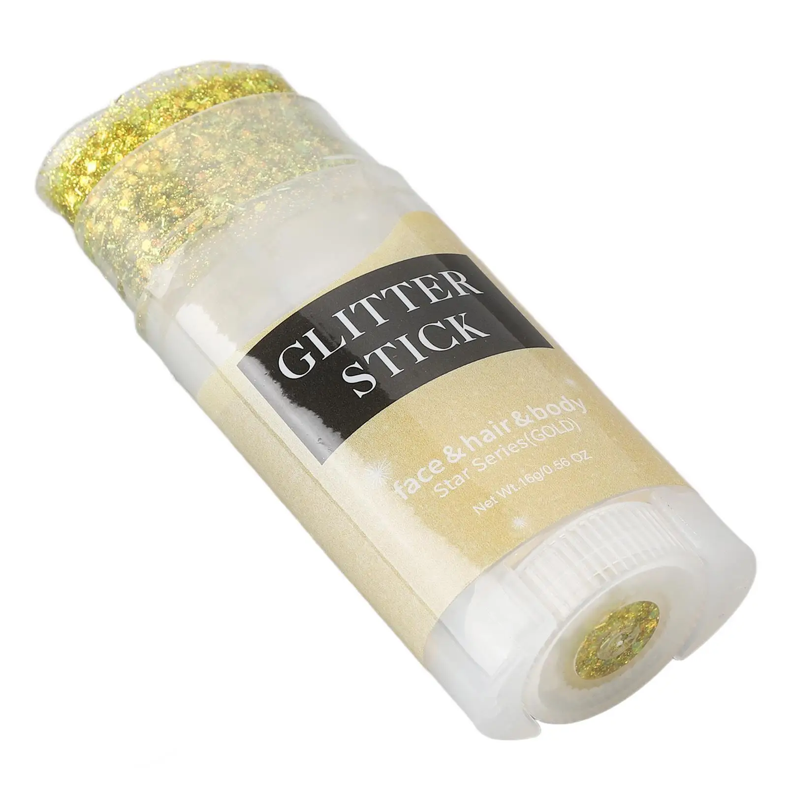 Long-Lasting Gold Glitter Stick Gel for Festivals-Sparkling Chunky Portable Sequin Decoration
