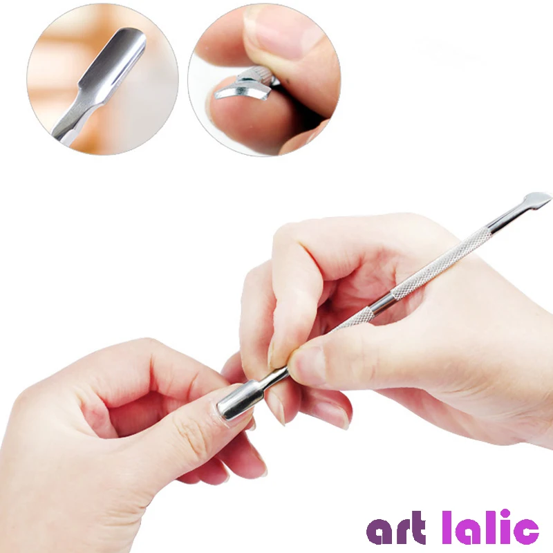Manicure Tools Stainless Steel Cuticle Remover Double Sided Finger Dead Skin Push Nail Cuticle Pusher 4pcs