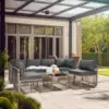 7 Pieces Outdoor Sectional Set, All-Weather PE Rattan Patio Conversation Set,Wicker Adjustable Patio Furniture Set with Washable 2