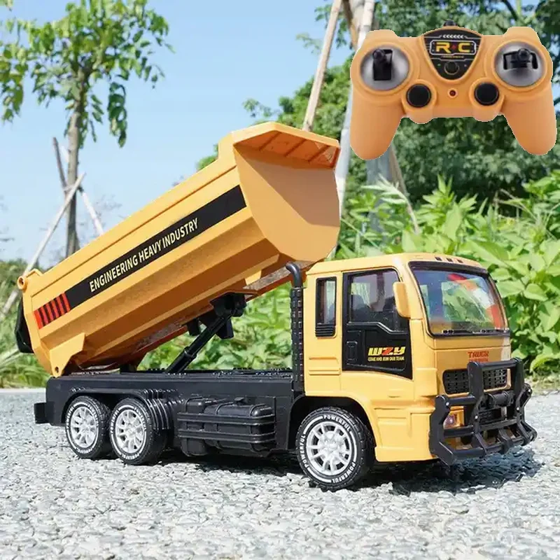 1/24 Rc Tipper Engineering Car Alloy and Plastic Tipping Bucket 2.4G 6CH Remote Control Dump Truck Toys for Boys Children's Gift 6
