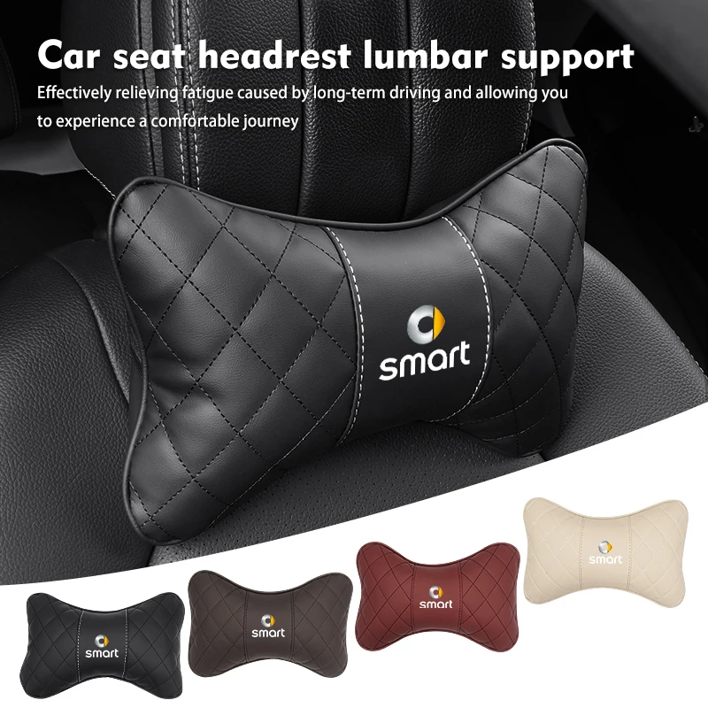 Seggiolino Auto In Pelle Cuscino Per Il Collo Poggiatesta Supporto Per Legname In Vita Per Smart Eq Cabrio Crossblade Roadster City-Coupe 452 454