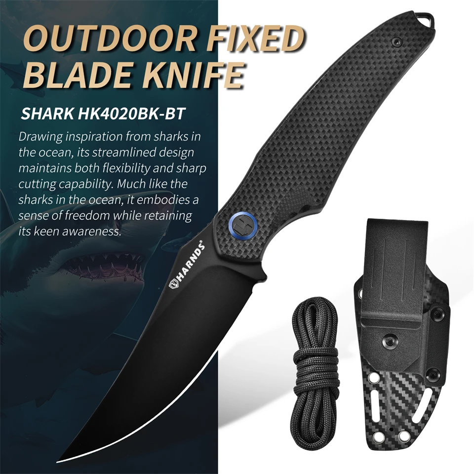 

Harnds Full Tang Tactical Fixed Blade Knife, Hunting Survival Knife with Sheath, EDC Tool, Outdoor Camping Knives, High Quality