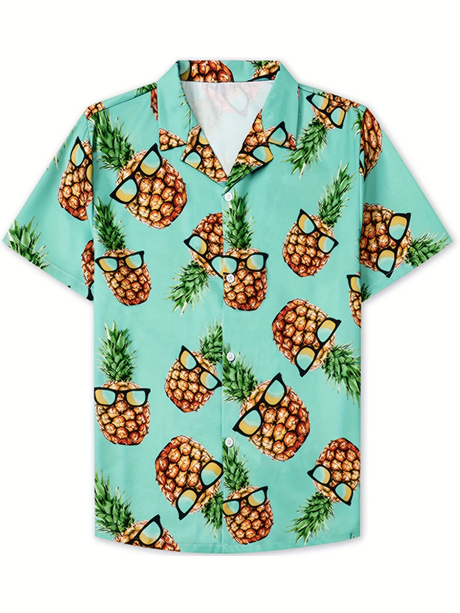 Boy's Shirt Pineapple Pattern Hawaii Shirt Boy Short Sleeve Casual Clothes Button up Loose Breathable Tops Summer Holiday boys shirts