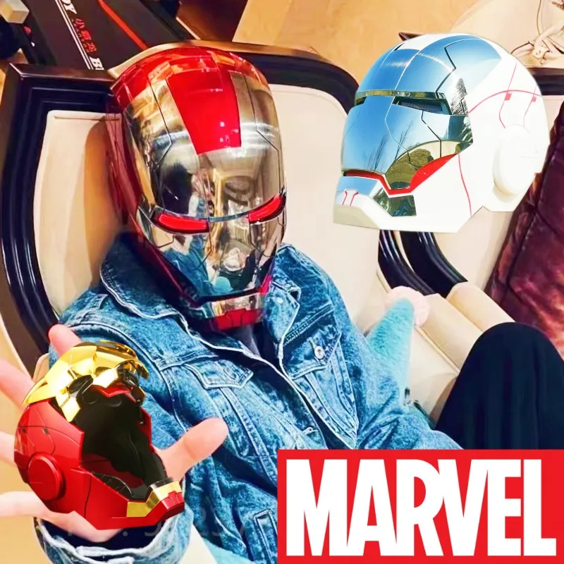 Mk5 Iron Man Control Helmet Marvel Autoking 1/1 Remote And Voice Iron Man Maschera Automatica Per Casco Con Figura Luminosa A Led Per Ragazzi