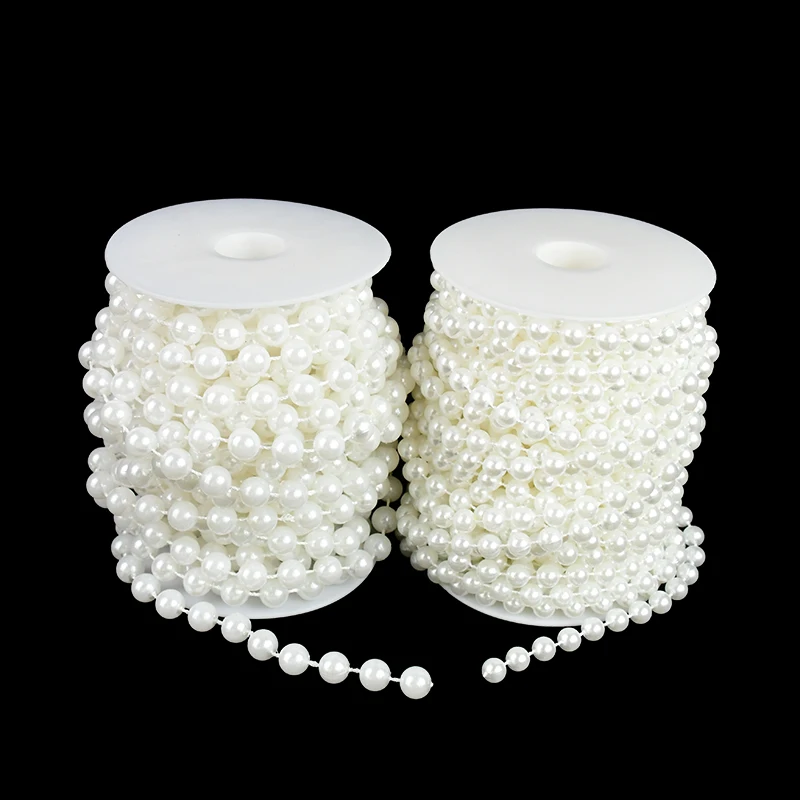 

3M 4-12mm Imitation Pearl Beads Cotton Line Chain DIY Crafts for Wedding Bride Bouquet Decoration Jewelry Findings Accessories