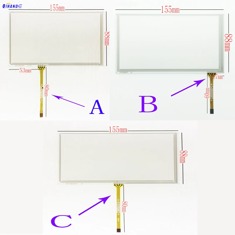 

New 155x88mm 6.2 inch Resistive Touch Panel Digitizer Screen For Sony XAV-65 XAV 65 XAV65 Repair Replacement