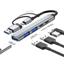 Enhanced USB-C Hub with 5-in-1 Functionality and 65W Power Delivery for Laptops and Accessories (5-IN-2)