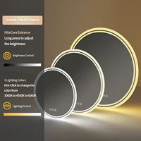LED Bathroom Mirror Round 600/800mm Illuminated Dimmable Backlit Lighted Wall Vanity Mirror Anti-fog Smart Makeup Shaving Mirror - Image 4