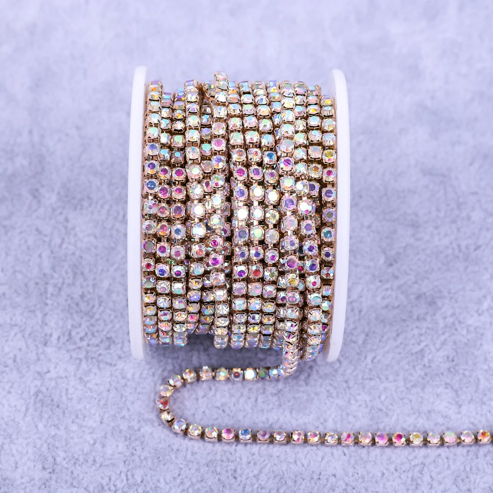 Radiant Gold Rhinestone Decorative Crystal Trim