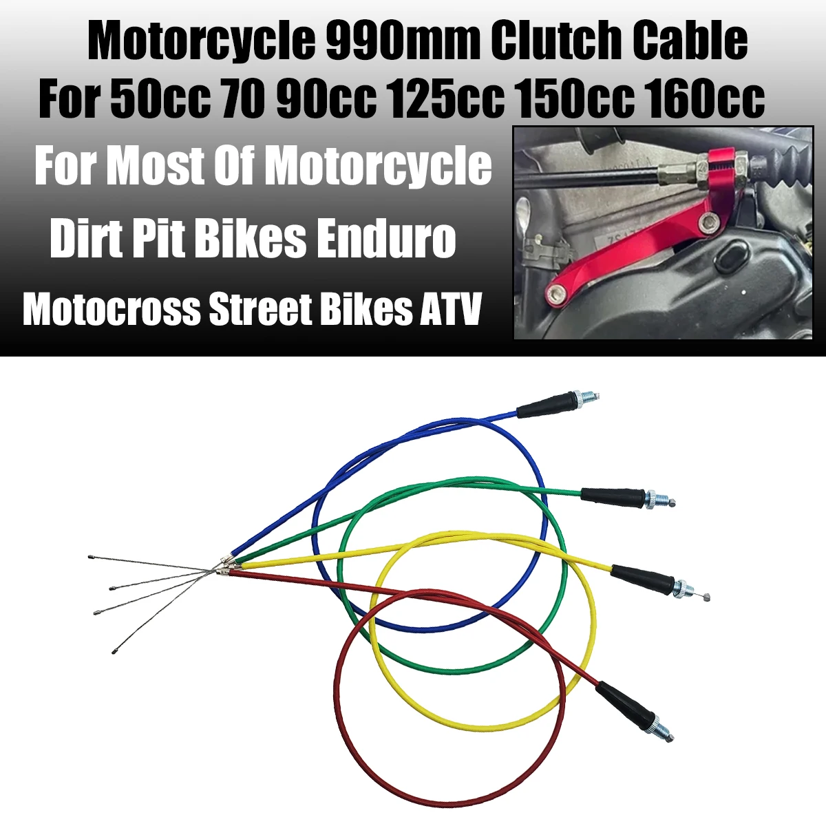 Enhanced Clutch Cable for Pit and Dirt Bikes - 990mm