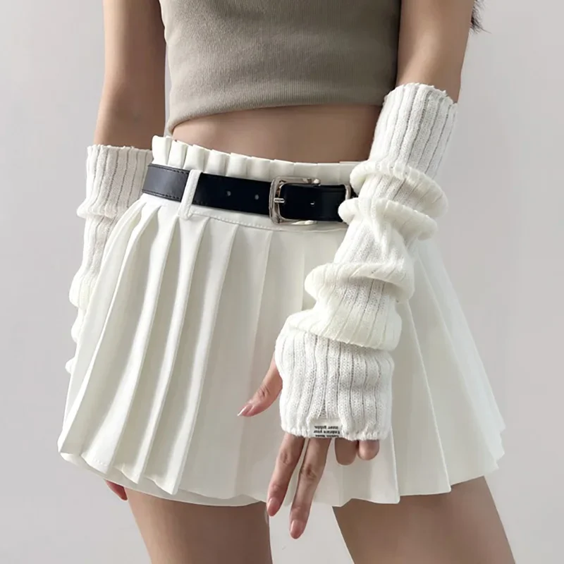 Knitted Woolen Arm Sleeve Fine Long Knitted Fingerless Gloves Warm Riding Soft Female Gloves Autumn Winter Women Arm Warmers fingerless gloves