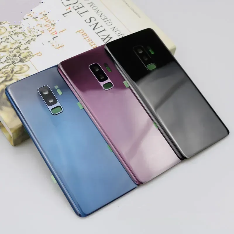 삼성 갤럭시 S9 플러스 G965 유리 배터리 뒷면 커버 수리 용 S9Plus 하우징 도어 폰 후면 케이스 + 카메라 렌즈 교체