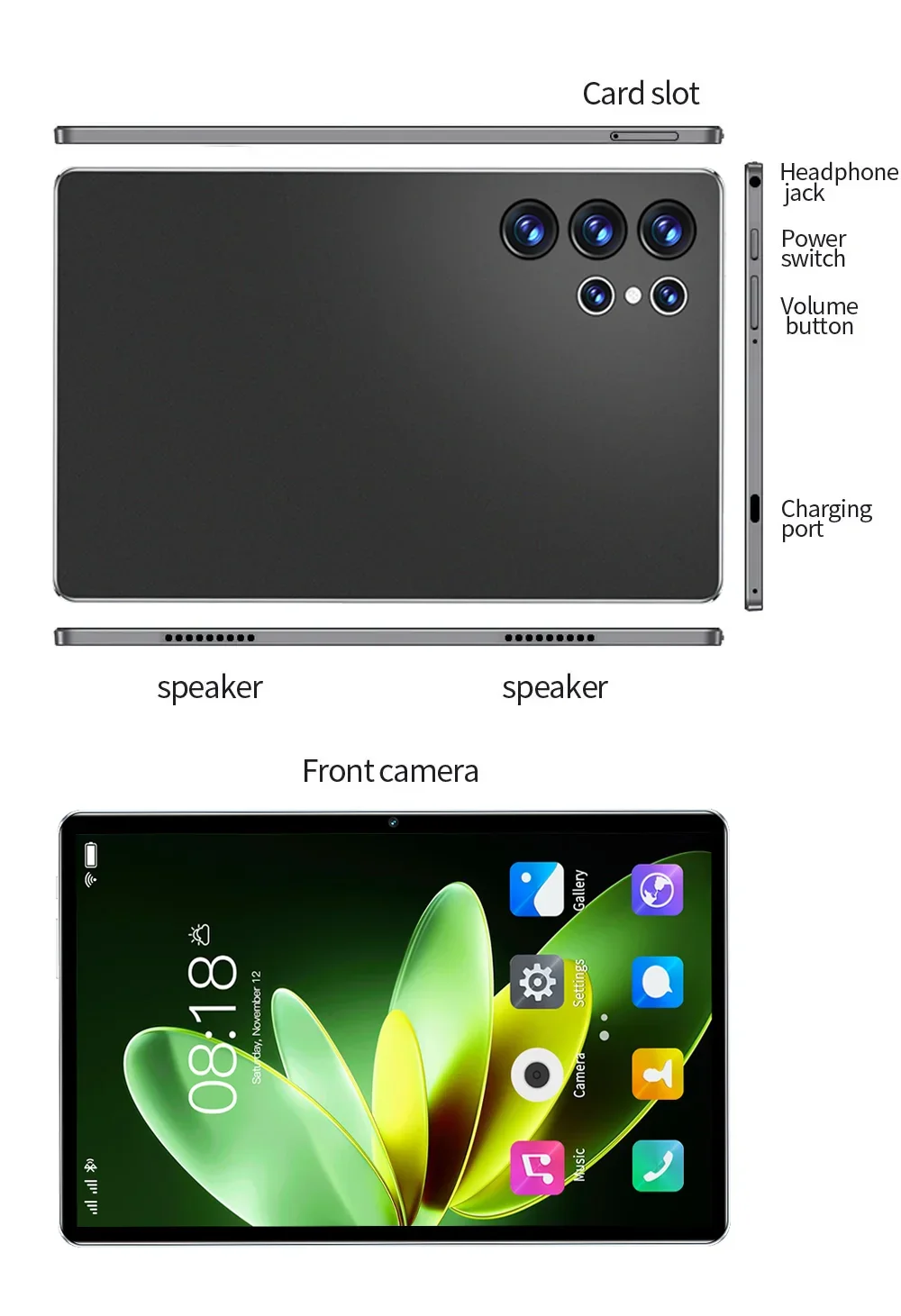 TABLET 10.1 Inch Tablet Android 13 Tablet 6GB RAM 128GB ROM 4G Mobile Phone Call Octa Core 8 CPU AI Speed-up 5000mAh Battery