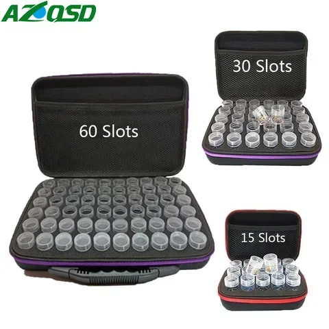 

AZQSD Diamond Embroidery Bead Storage Bottle Multi-function Handbag 15/30/60 Slots Diamond Painting Accessories Tools Kits
