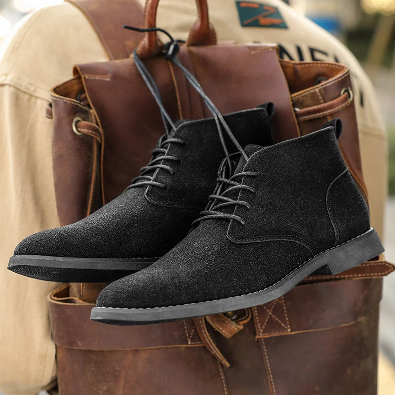 

Men's Leather Waterproof Chelsea Dress Boots Casual Business Work Daily Shoes For Men