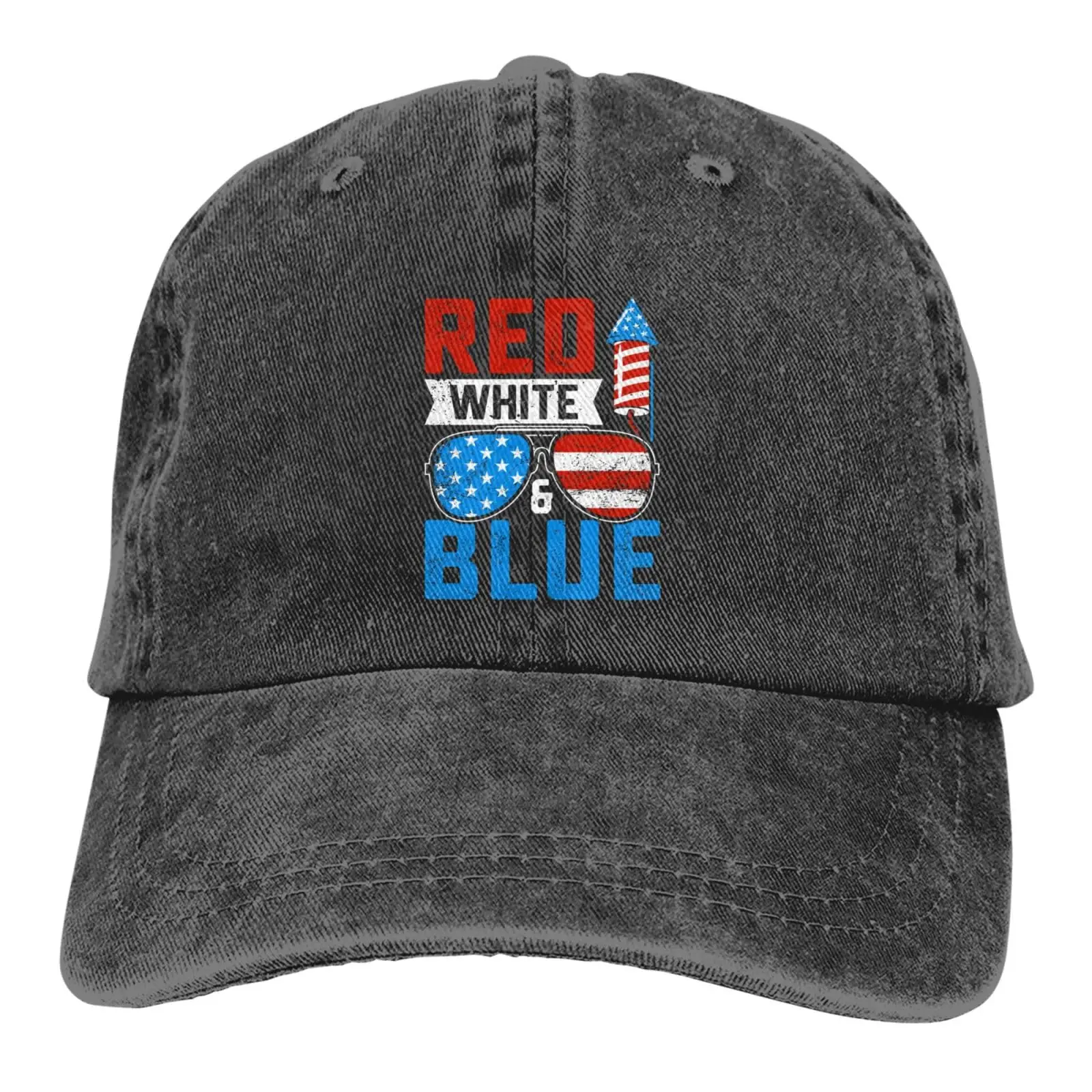 Happy 4th of July Red White and Blue Baseball Cap Golf Dad Hat Adjustable Low Profile Cotton Hat Men Women