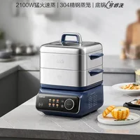 Household electric steamer. Detachable, washable. Stainless steel. Multifunctional. Large capacity for steaming & stewing. 2