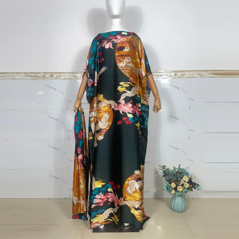 

Free Size African Sequins Dress for Women Traditional Kaftan Robe Elegant Ladies Wedding Gown Femme Party Dresses Muslim Abaya