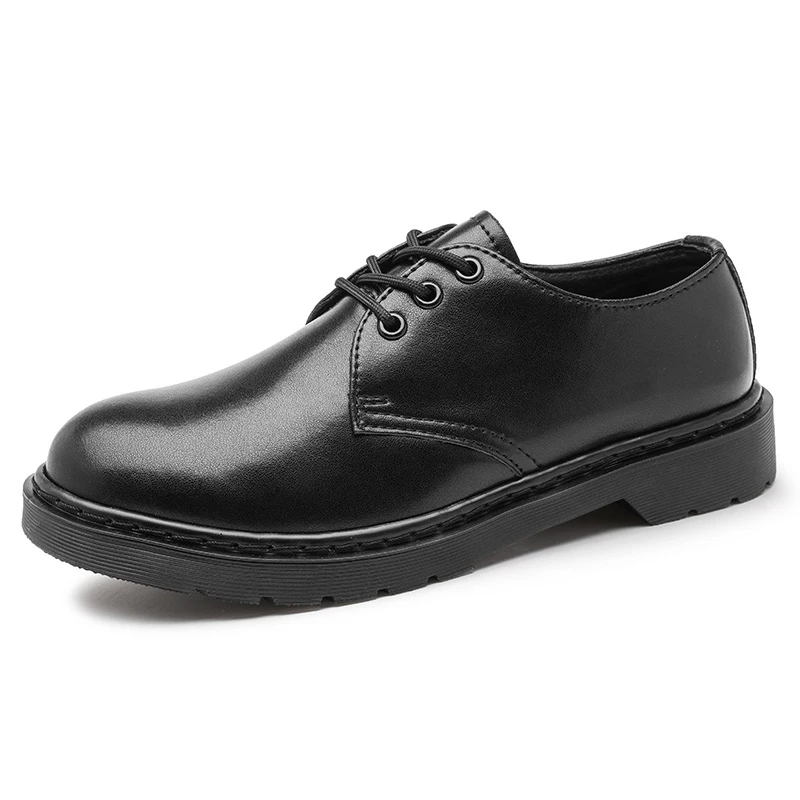 Spring Autumn Pure Black Casual Mens Leather Shoes Luxury Brand Trend 2023 Fashion Classic 2