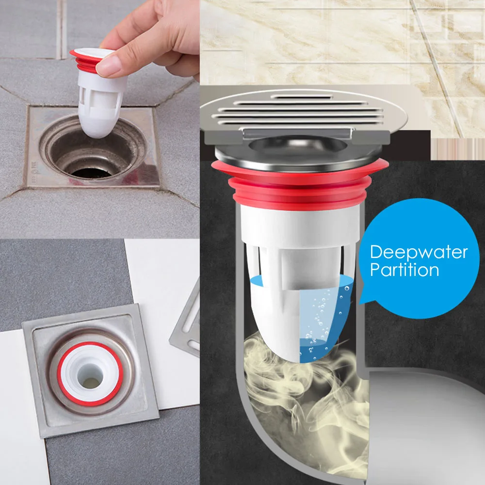 Deodorant Floor Drain Core Plug ​Trap Siphon Sink Kitchen Bathroom Toilet Sewer Pest Control Water Drain Filter