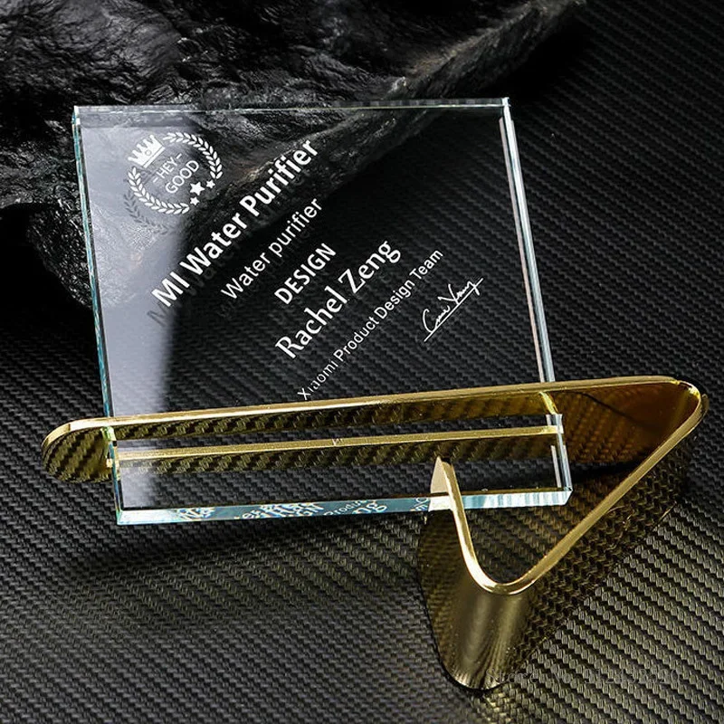 Customized Metal and Crystal Trophy, Gift for Friends, Award Souvenirs, Creative Medal Gold, Silver, Copper Home Decoration, 1Pc