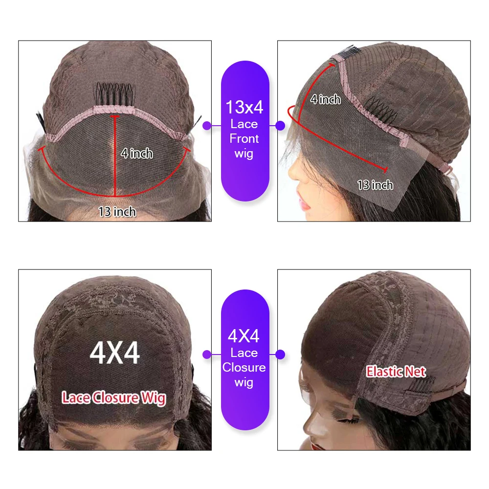 Short Bob Pixie Cut Lace Front Wig Human Hair Straight Remy Brazilian Natural Color 4x4 Lace Closure Wig For Women For Women