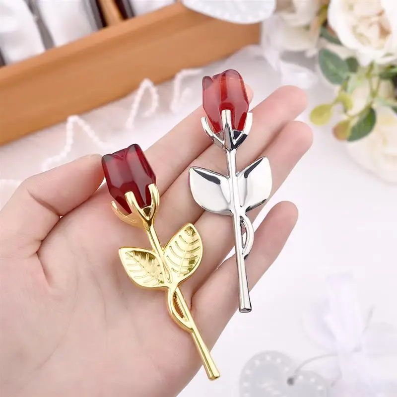 Description Picture 4 of itemValentine'S Day Gift Mini Crystal Rose Artificial Flower Crystal Rose With Metal Rod Flower Branch Wedding Supplies Party Favors