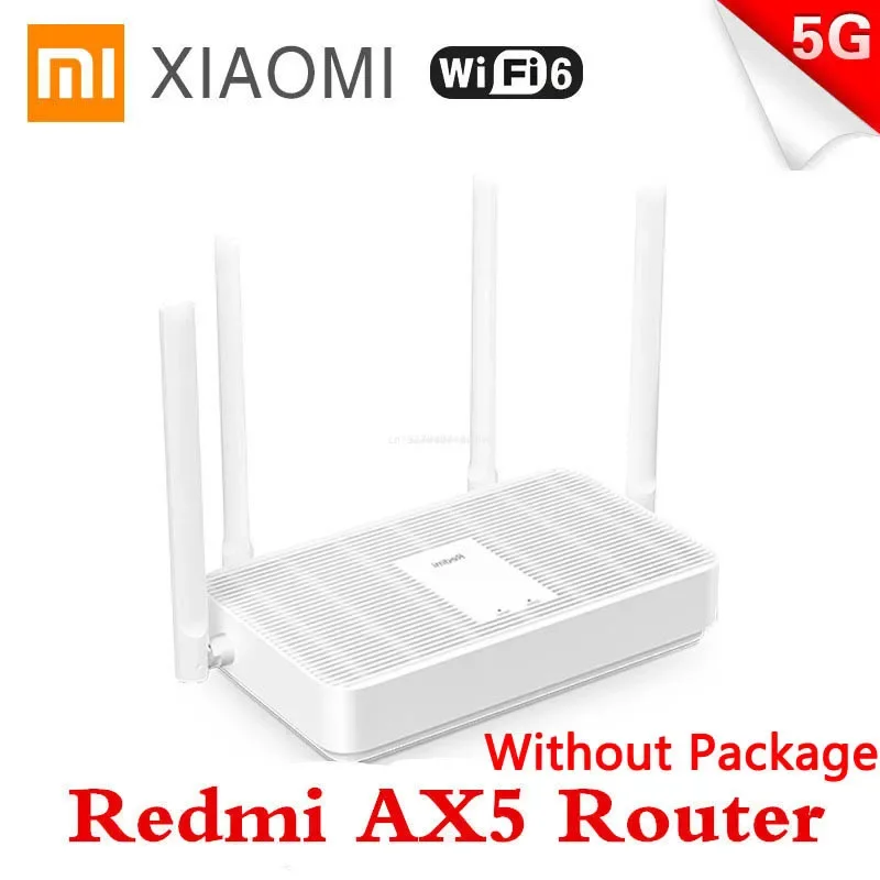 85% New Xiaomi Redmi Router AX5 WiFi 6 2.4G / 5G Dual Mesh Network Wifi Repeater 4 High Gain Antennas For Xiaomi Signal No Package