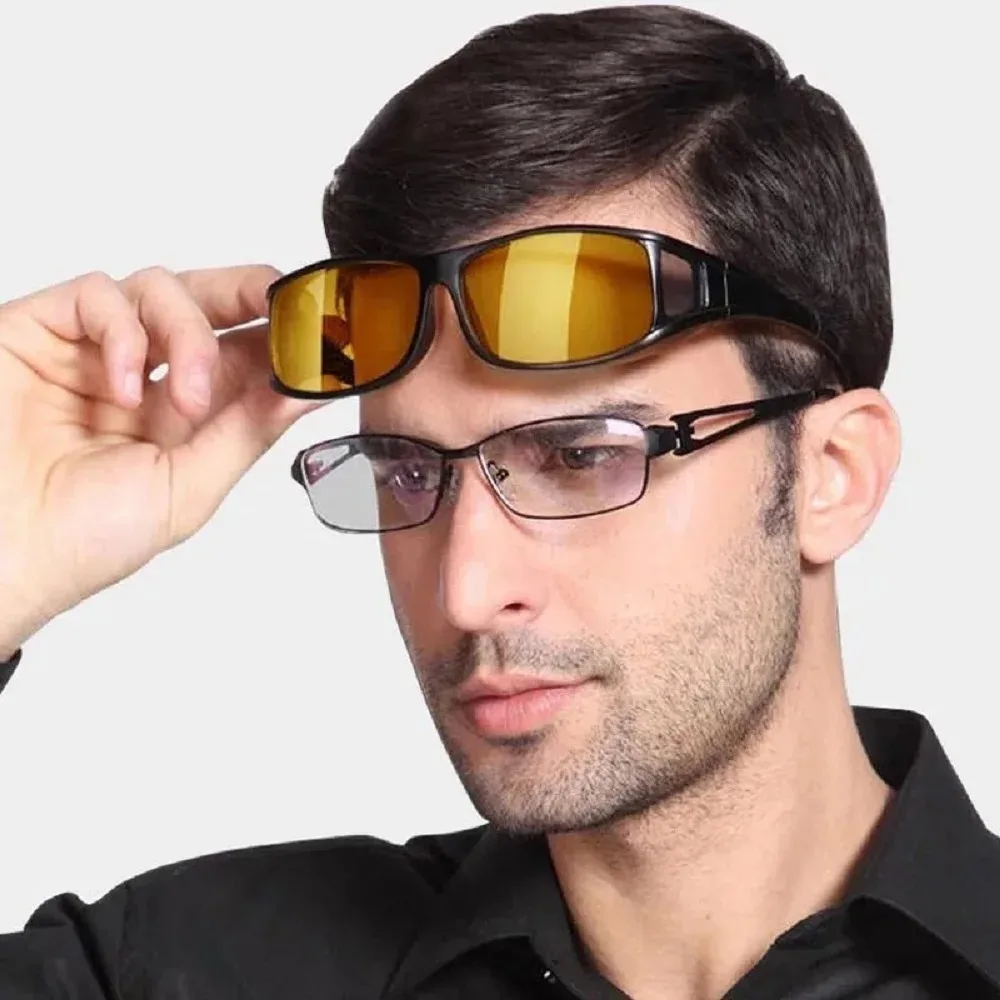 Car Night Vision Sunglasses For Driving Goggles Unisex Driver HD Night Day Driving Wrap Around Anti Glare Sunglasses