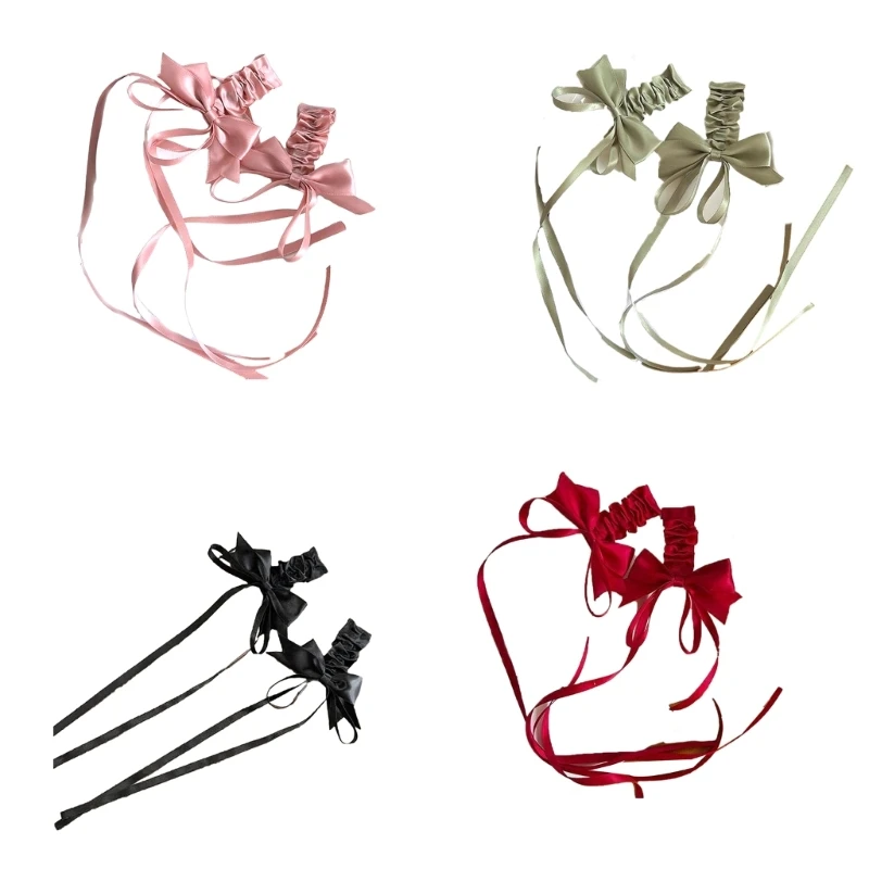 

Элегантный бант Y2K в стиле балеткор, большая заколка для волос, плоские зажимы, шпилька для балета, 449B