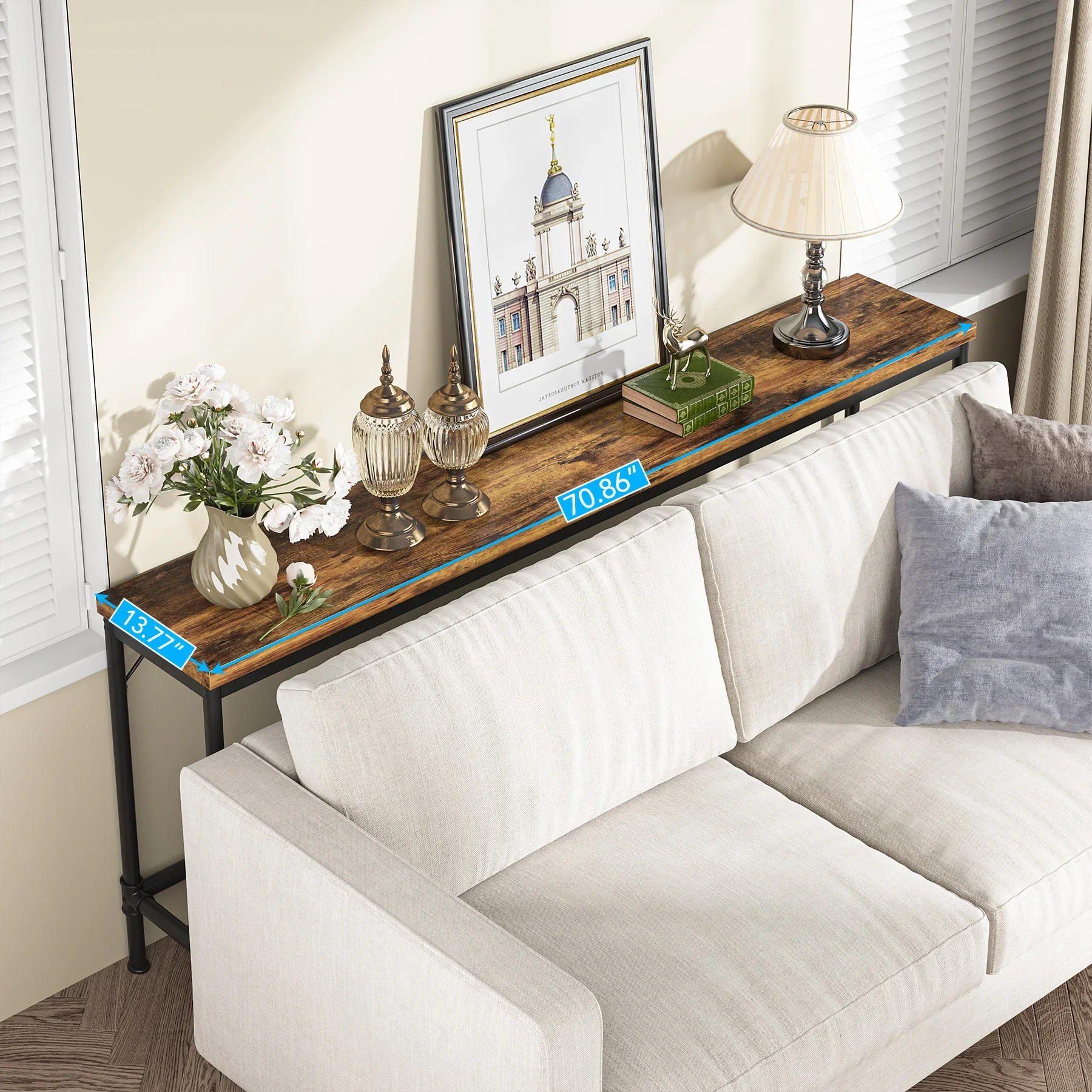 Tribesigns Console Table, Extra Long, Rustic