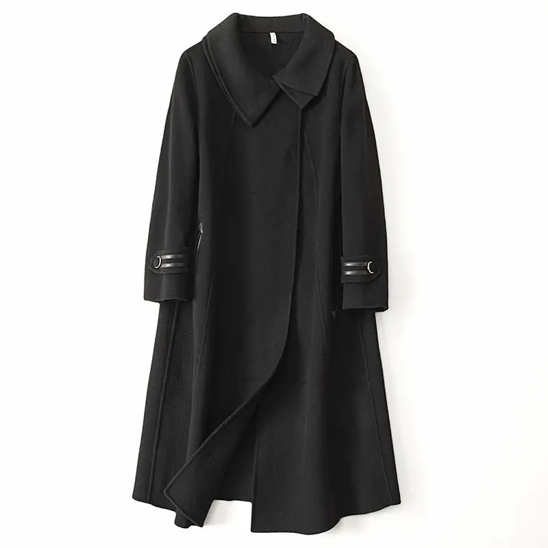 

5.2 Cashmere 94.8 Australian wool 2023 autumn casual double-sided woolen new product long women's coat