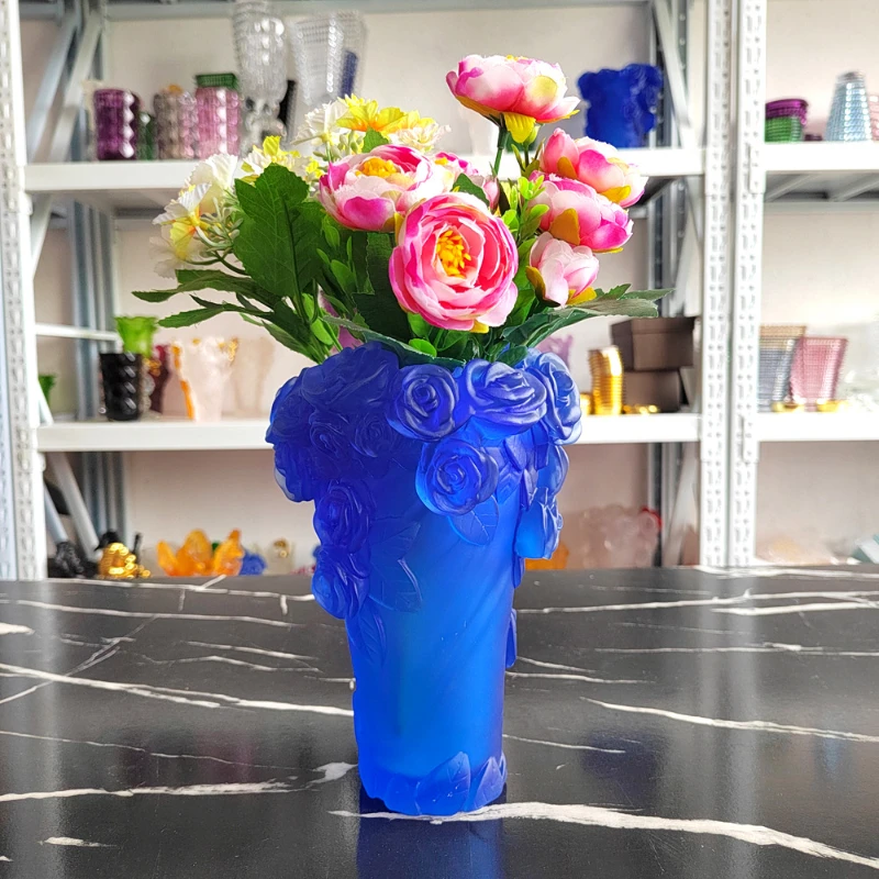 Moral Flower Full Moon Crystal Flower Ware European Light Luxury Home Gift Glazed Vase Rose Flower Ware Home Decor 3