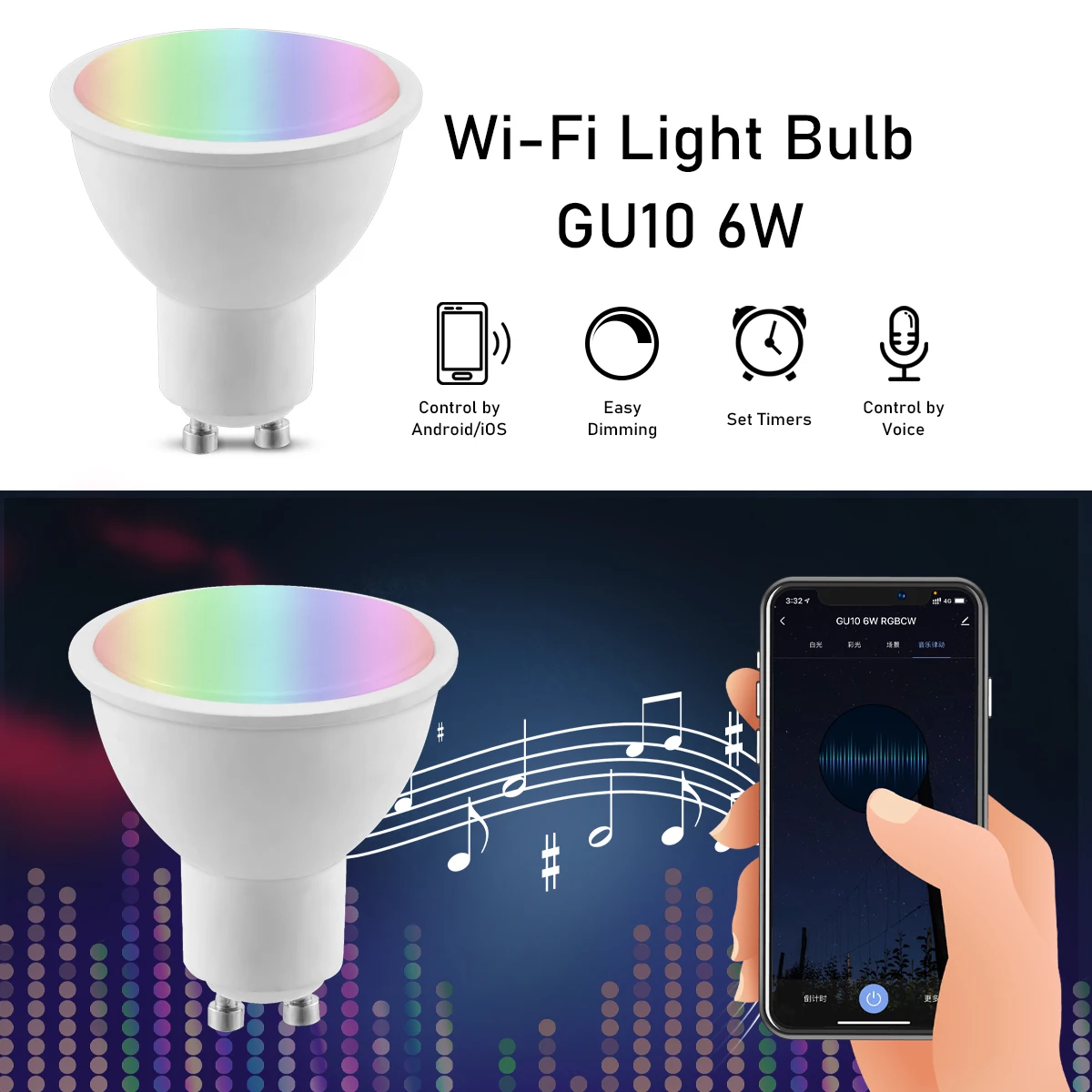 lampara led rgb smart inteligente wifi bluetooth alexa