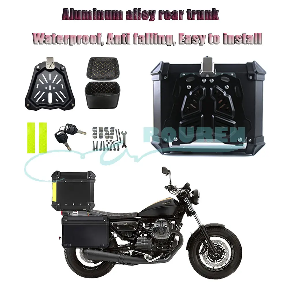 Boîte à outils universelle en aluminium pour moto, coffre à bagages pour  casque, outil de rangement, coffre à clé, verrouillage, accessoires de  Scooter étanche, 36L - AliExpress