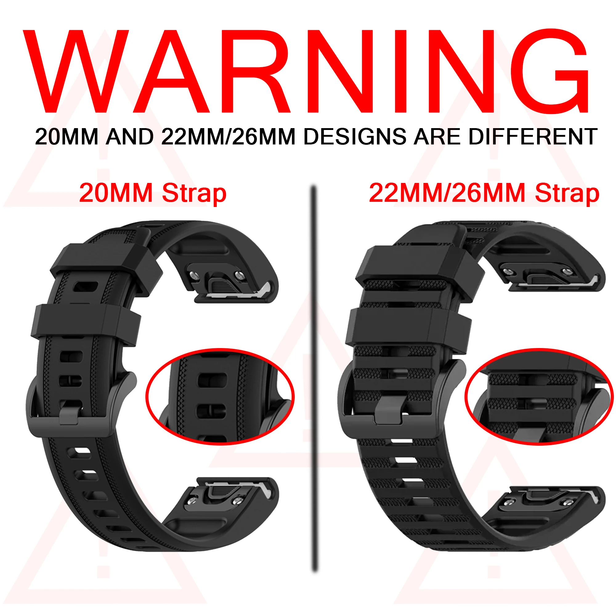Premium Silicone Watch Strap - QuickFit, Multi-Size Options, Durable and Versatile Design