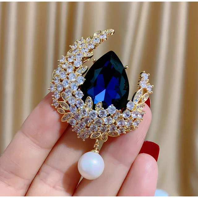 Luxury Pearl Rhinestone Brooch  Women Brooches Elegant Wedding - Fashion  Pearl - Aliexpress