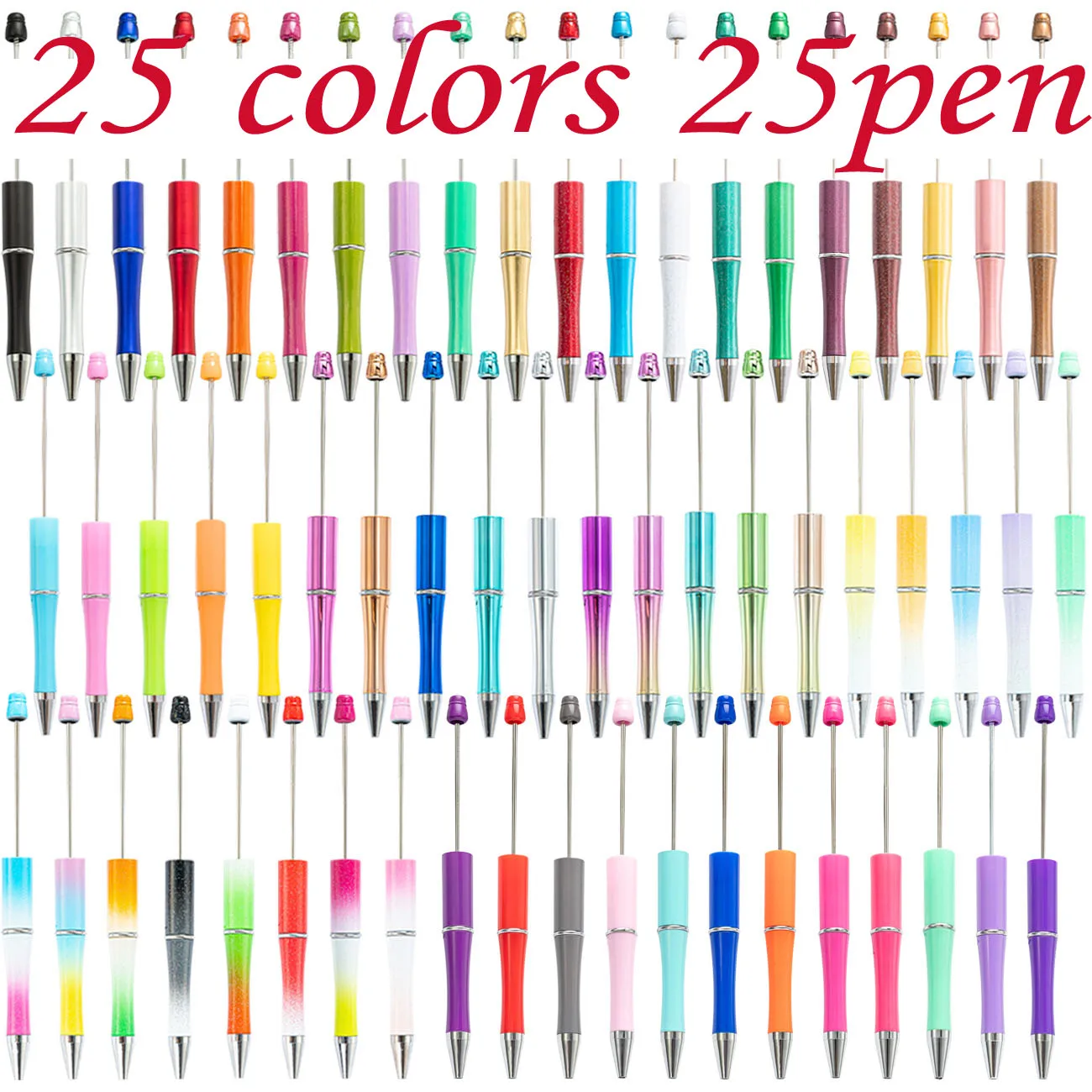 

25 шт., пластиковые бусины для детских шариковых ручек