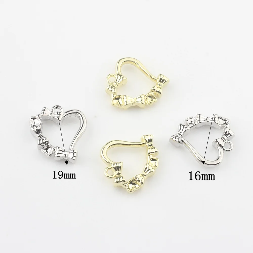 

10PCS Zinc Alloy Simple Hollowed Out Love Shaped Small Pendant Accessories DIY Bracelet Necklace Jewelry Materials Makings