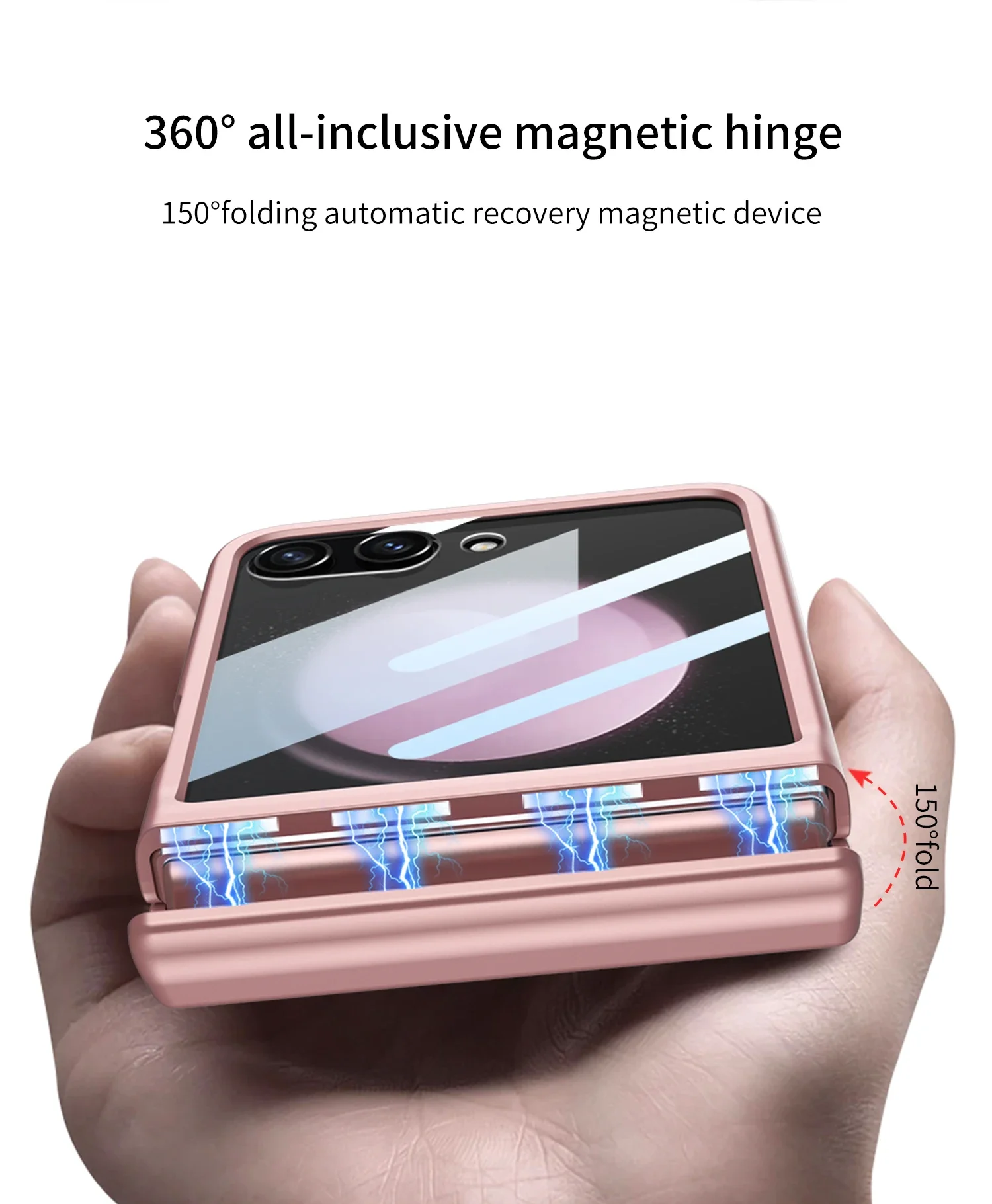 Original Case for Samsung Galaxy Z Flip 5 6 7 Magnetic Hinge With Screen Glass A