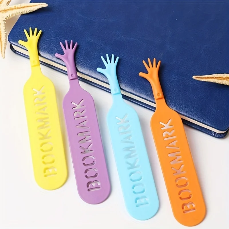 4-Piece Finger-Shaped Bookmarks Colorful Fun Educational Tool for Readers Student Gifts School Supplies