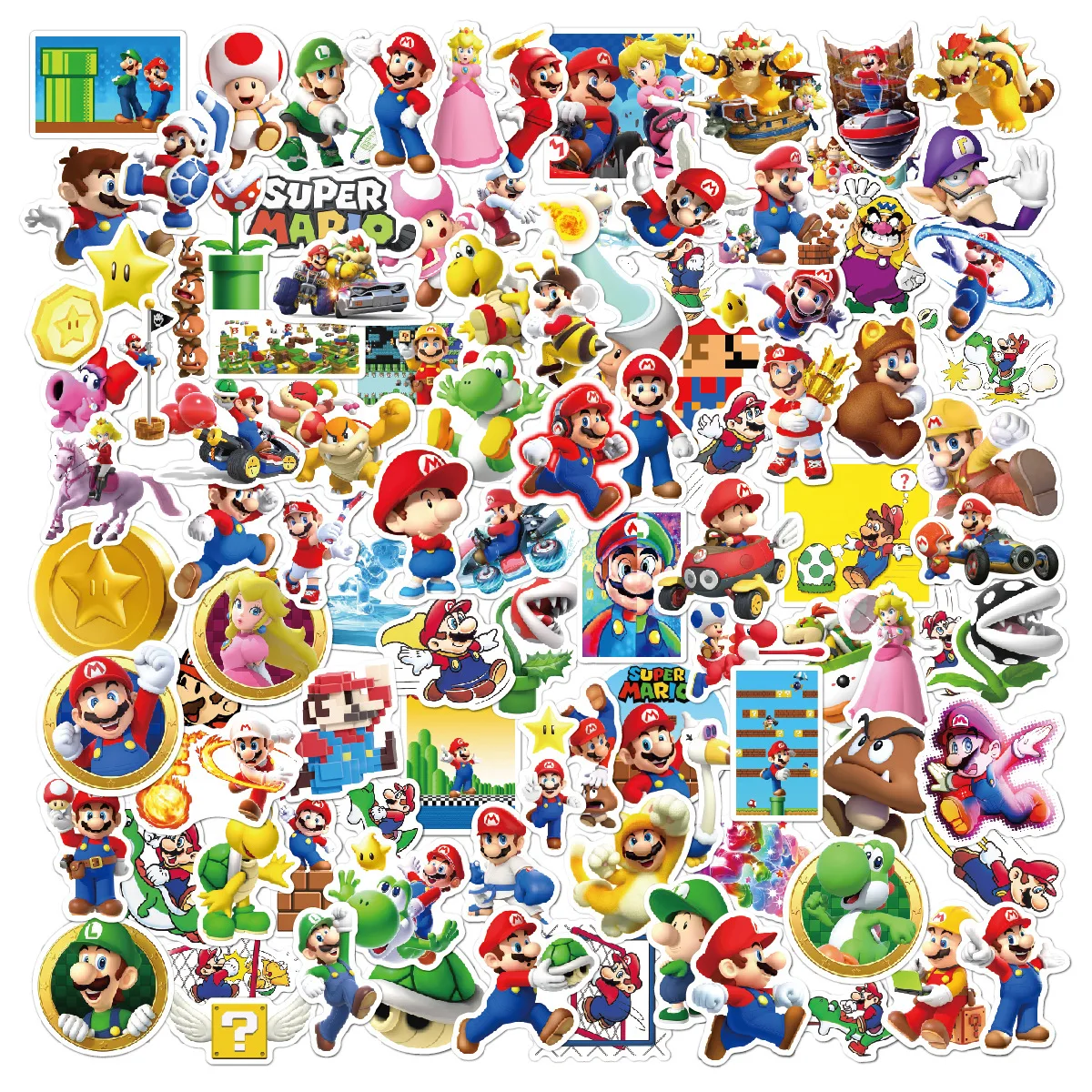 50Pcs Super Mario Sticker toys Decal DIY Phone Suitcase Laptop Notebook Luggage Car Bike Sticker Graffits Kids Toys