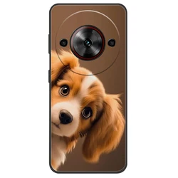 Cute Cat Cartoon Black Silicone Soft Phone Case -  Protective Back Cover for ZTE Blade A75 5G (X1CAVAHMSB01)