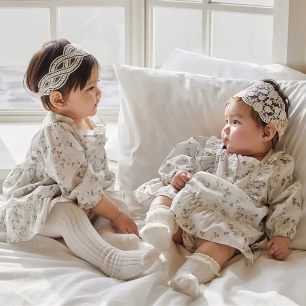 Sweet Wave Lace Baby Headband Flower Embroidered Infant Hairband Korean Style Hair Accessories Elastic Hair Hoop Princess Girls