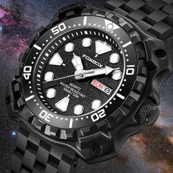 FOXBOX New Men's Watches Top Luxury Quartz  Watch For Men Luminous Chronograph Stainless Steel Waterproof Watches reloj hombre