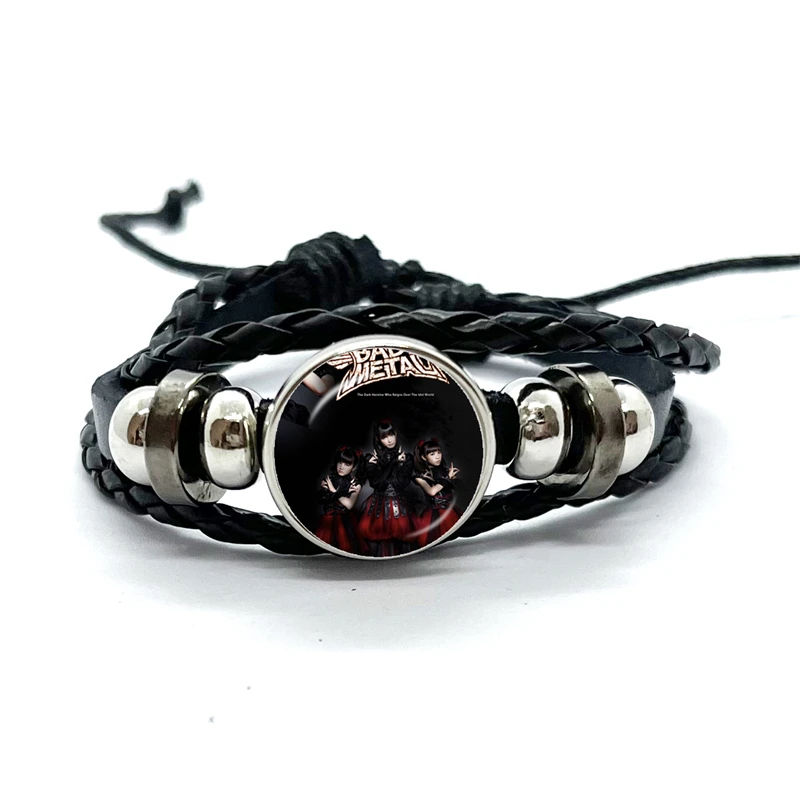 Babymetal Japanese Girl Leather Bracelets Glass Dome Multilayer Braided Bracelets Bangles Handmade Jewelry Gifts 5
