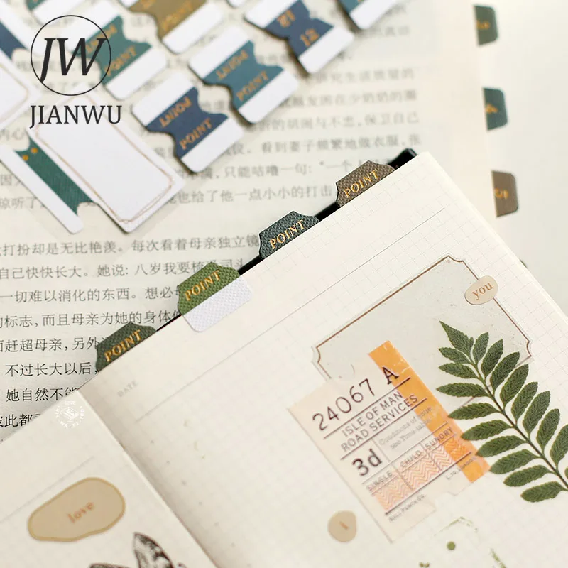 

JIANWU 6 шт Ретро Цветные креативные наклейки на этикетки бронзовые записываемые наклейки на индекс для чтения материал коллажа украшение Канцтовары